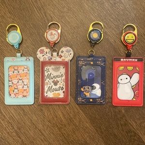 Set of Four Disney/Pixar Lanyards with Retractable Badge